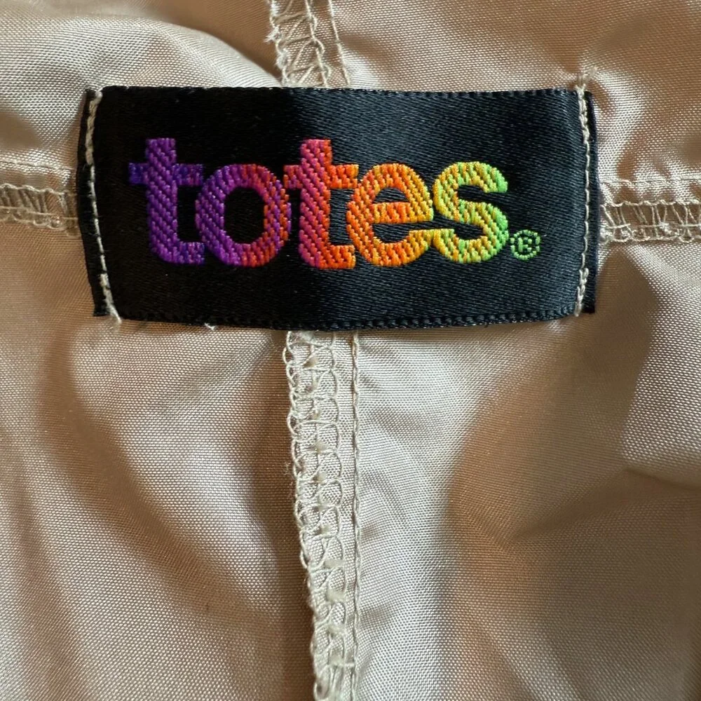 The Totes Coat Vintage‎ Lightweight Tan Button Down Raincoat Size 8